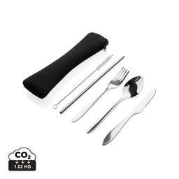 [A23-P269.632] Set de 4 couverts réutilisables en acier inoxydable
